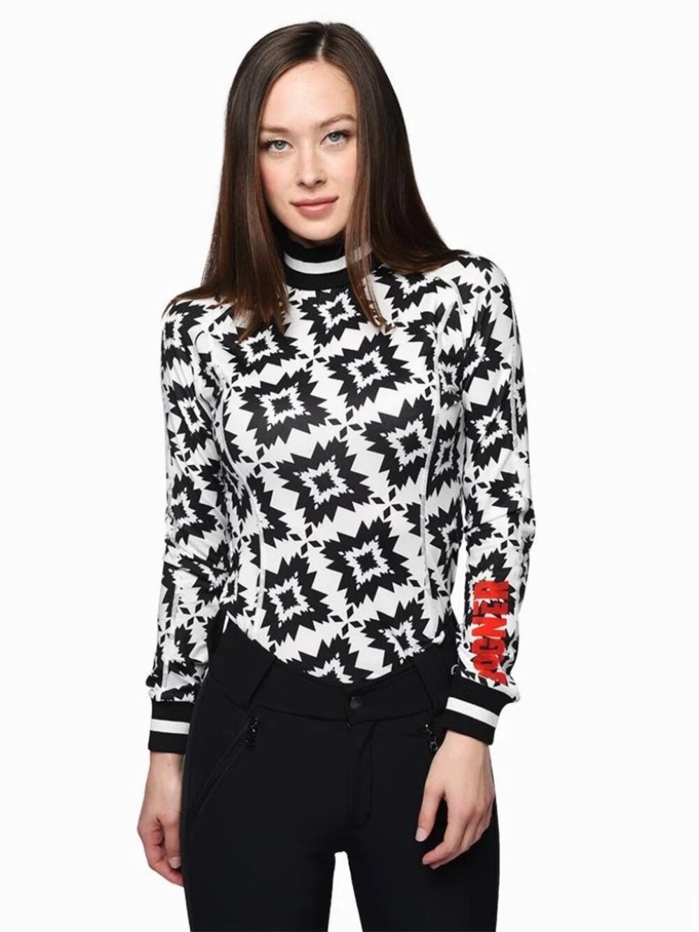 Bogner Women's Madeline First Layer Black and White Printed size Small